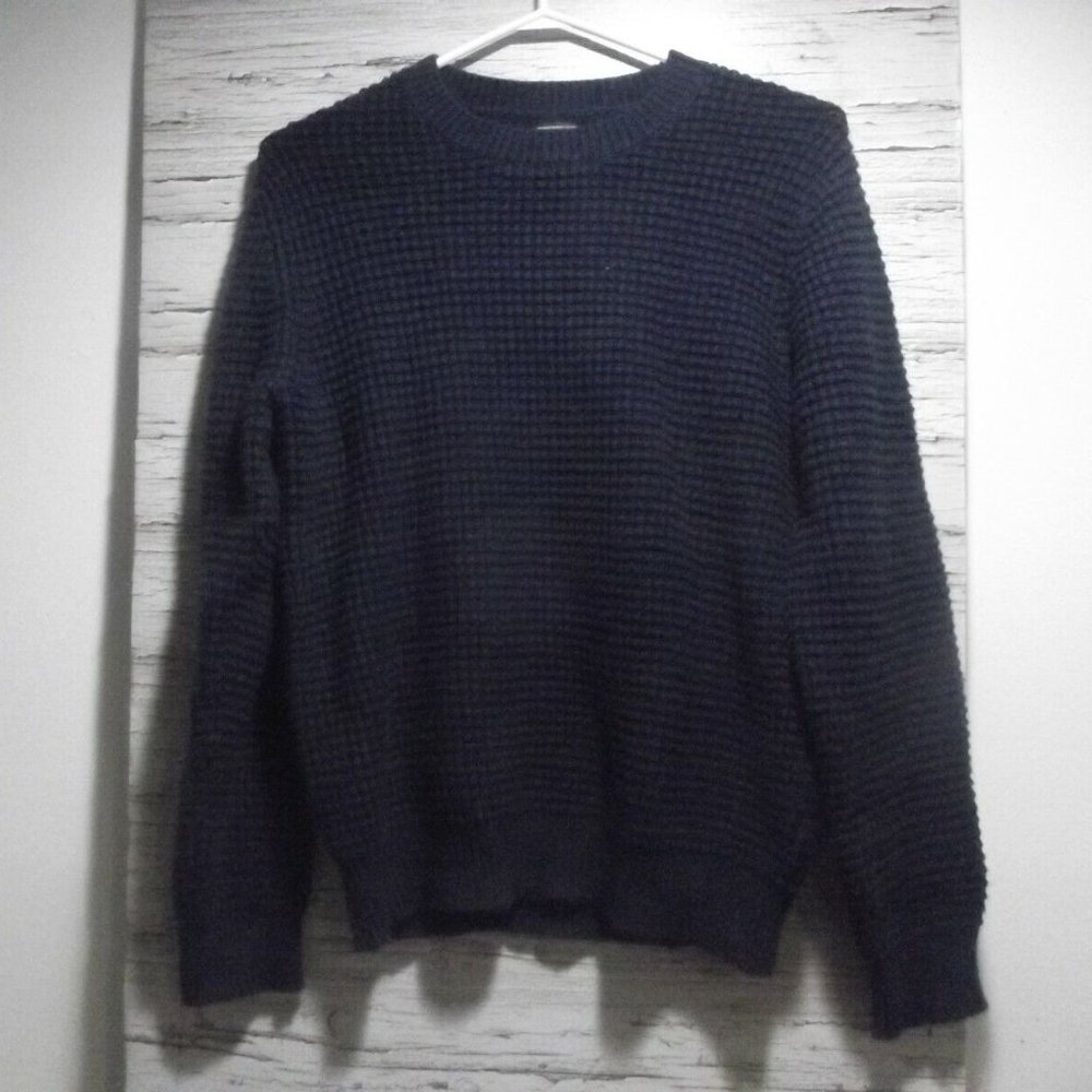 Guess Men's Blue Crew Neck Knit Pullover Long Sleeve Sweater Size M